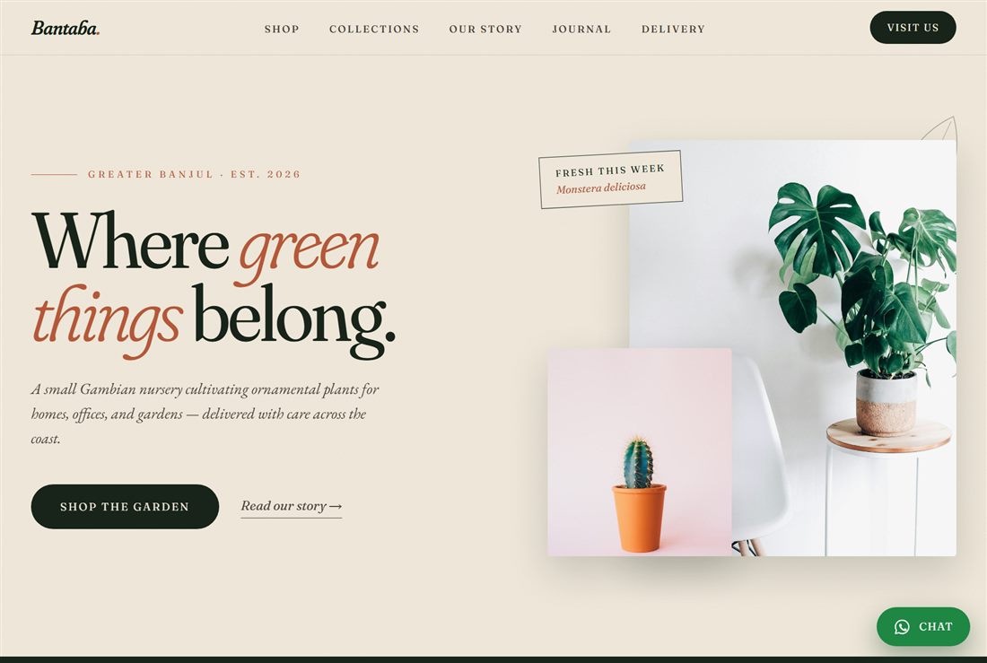 Bantaba Gardens nursery website